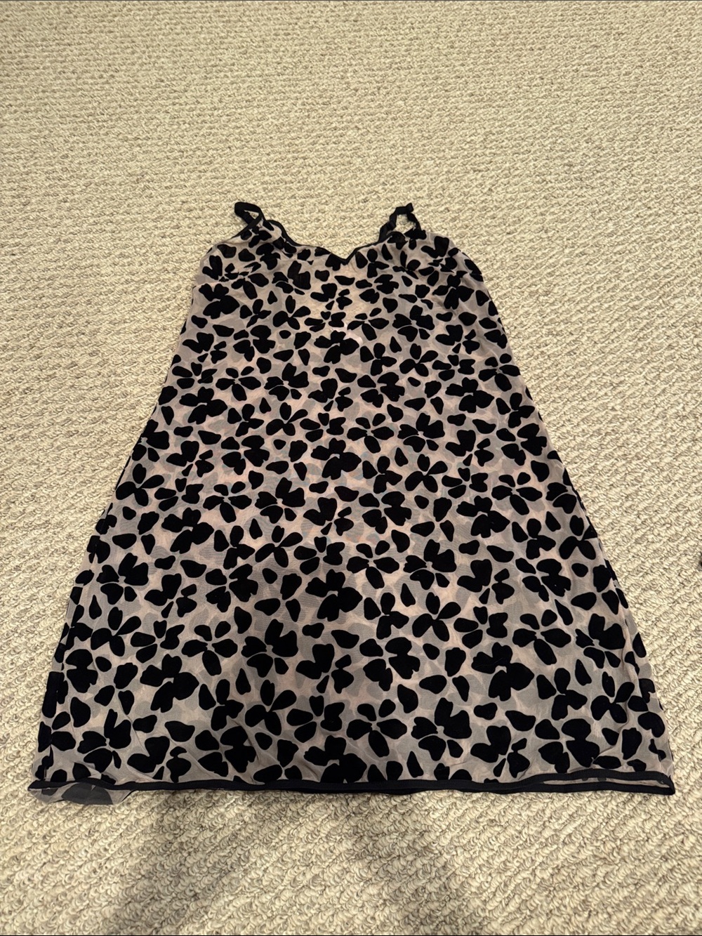 Victoria's Secret Black Floral Mesh Chemise